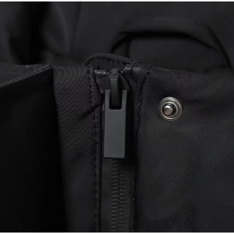 Mode Schwarz Wasserdichte Kapuzenjacke Frauen Volle Hülse Front Zipper Taschen Gestellte Oberbekleidung 2025, Herbst Weibliche Sport Mantel – Detail 6