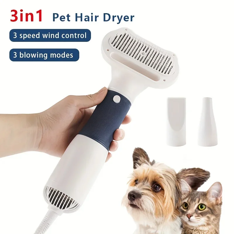 Dog Water Blower Hair Pulling Blowing Wind Modeling 3 In 1 Dog Hair Pulling Machine Dryer Teddy Comb Beauty