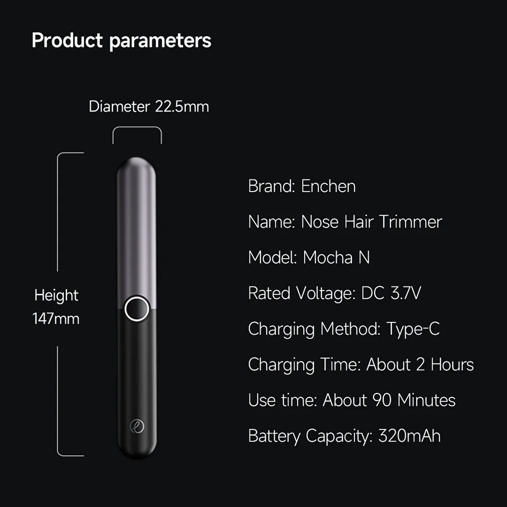 Xiaomi Enchen Mocha N  Electric Nose Hair Trimmers For Men description image 16