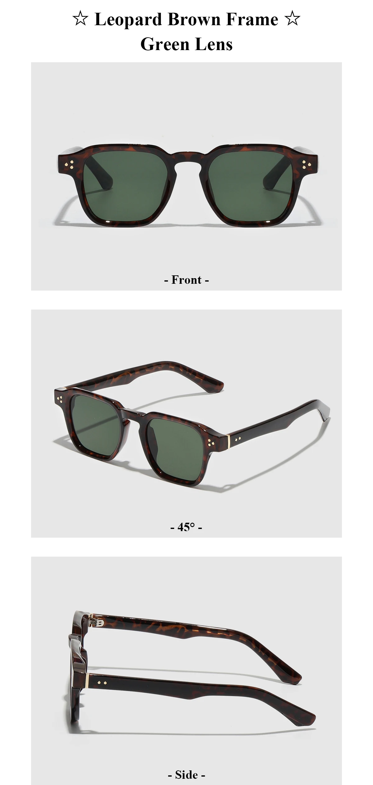 Ruiao Retro Quadratische Sonnenbrille Vintage Mann Luxus Pin Tempel Designer Marke Gläser Shades Für Frauen Kleine Gesicht UV Hohe Qualität – Detail 8