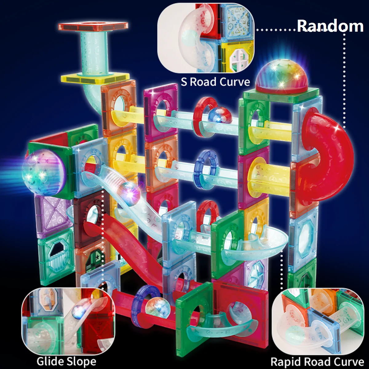 Magnetic Building Blocks Light Magnetic Tiles Building Blocks for Kids 3D Clear Educational STEM Toys