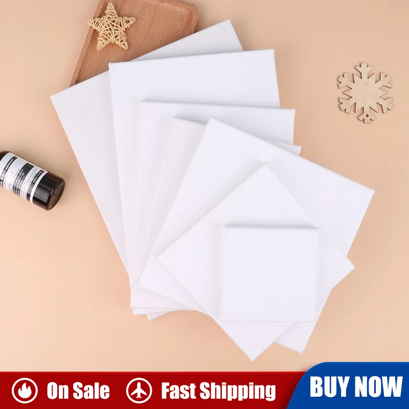 

1PC White Blank Square Artist Canvas For Oil Painting On Canvas, Acrylic Watercolor Oil Paint With Wood Frame As Primer