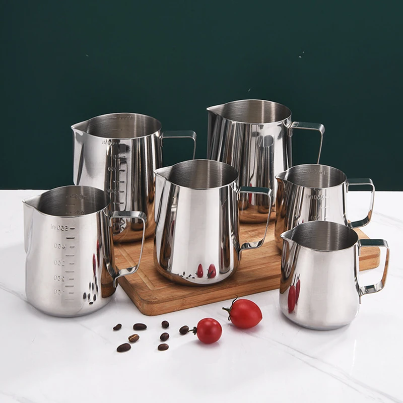 Stainless Steel Milk Frothing Jug Frother Coffee Latte Container Metal Pitcher Barista Cup