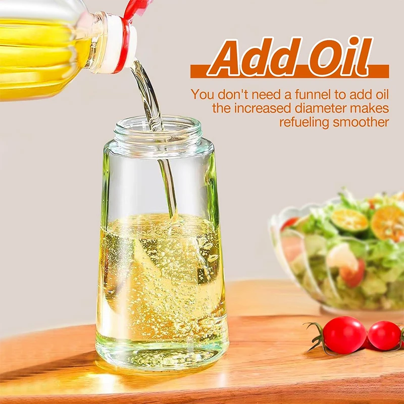470ML 2 in 1 Olive Oil Dispenser Oil Sprayer Glass Olive Dispenser Bottle with Pourer Bottle for Salad BBQ