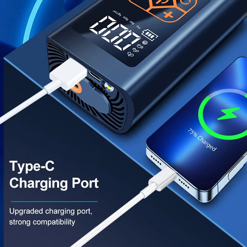4000mAh Car Air Compressor 140PSI Electric Portable Tire Inflator Pump for Motorcycle Bicycle Boat AUTO Tyre Balls