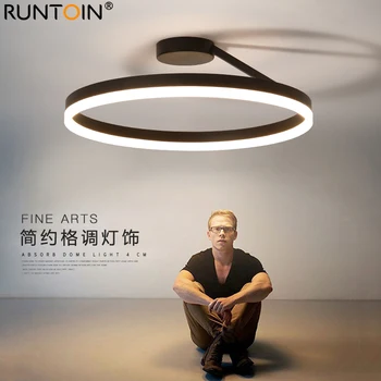 Modern LED Restaurant Ceiling Light Nordic Designer Simple Single Circle White/Black Ceiling Lamp Bedroom Kitchen Home Lighting 2