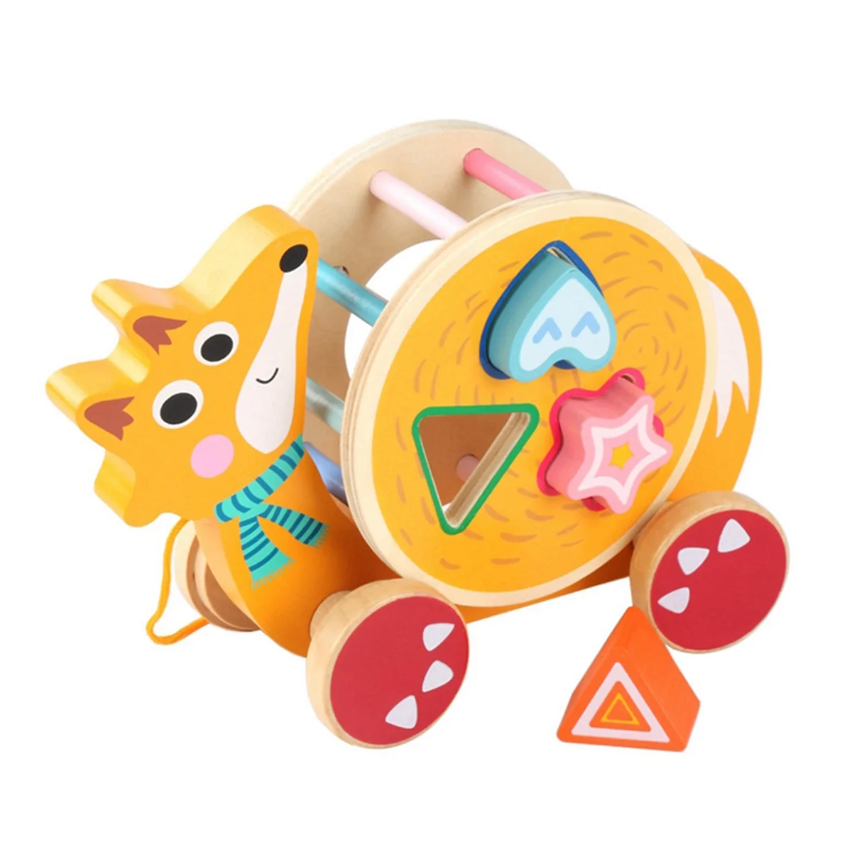 BAAU Snail-Dragging Toy, Award-Winning Wooden Children'S Toy with Shape Classifier and Drawstring.