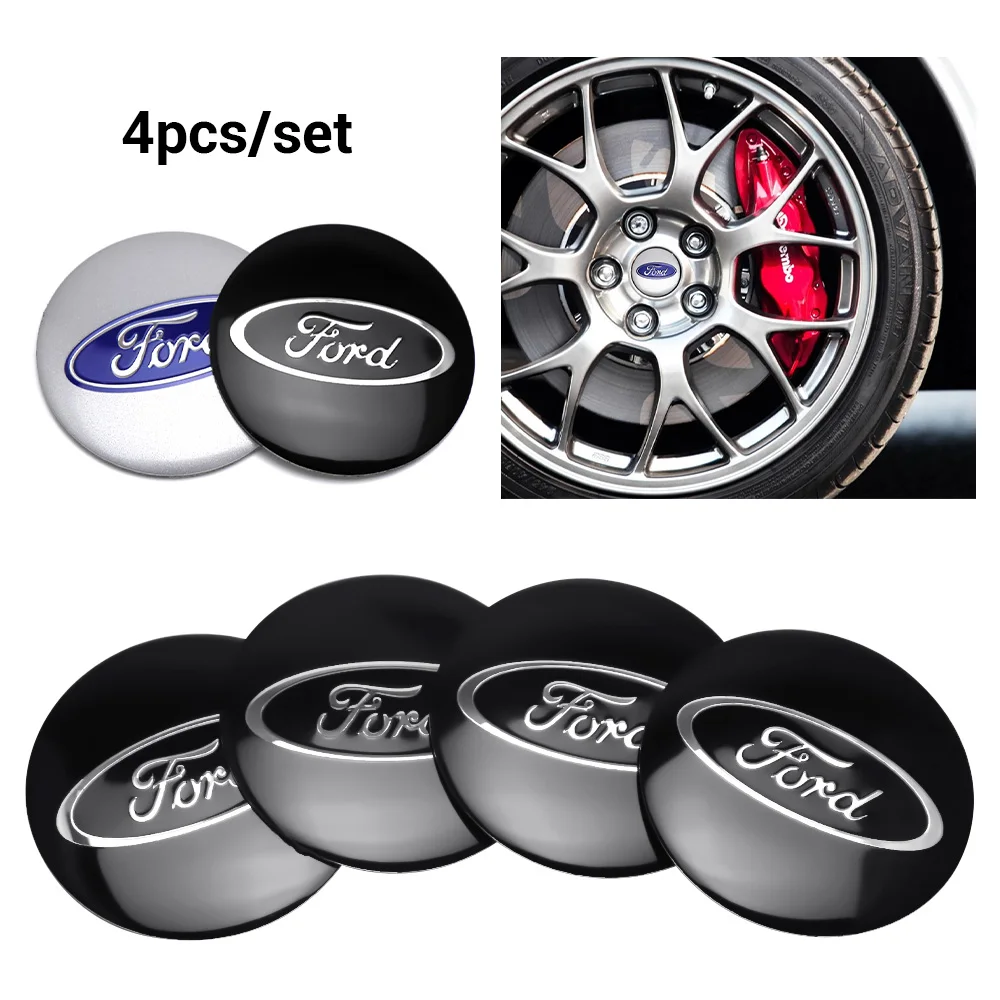 56mm Car Wheel Center Cover Hub Caps Badge Stickers For Ford ST Mondeo Fiesta Focus Mustang Foose Kuga Tierra Fiesta Edge Shelby wheel center caps wheel center hub cap sticker