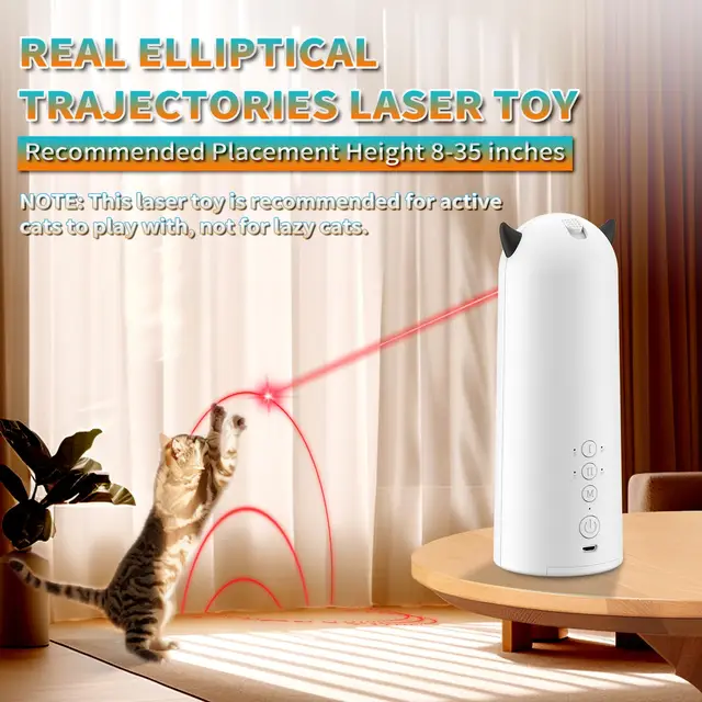 Cat Toys for Indoor Cats, [2025 Newly Upgraded] Real Trajectory Motion Activated Cat Toy, Automatic Laser Pointer Interactive Au 5