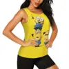 Custom Minion Cartoon Banana Yoga Shirt Women Athletic Workout Running Tank Tops 2