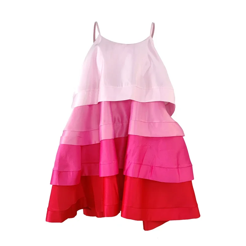 Robe Cocktail BCBG Max Azria - Taille 4 - Noir/Rose - Sans Manches - Soie/Poly - Neuf Avec étiquettes