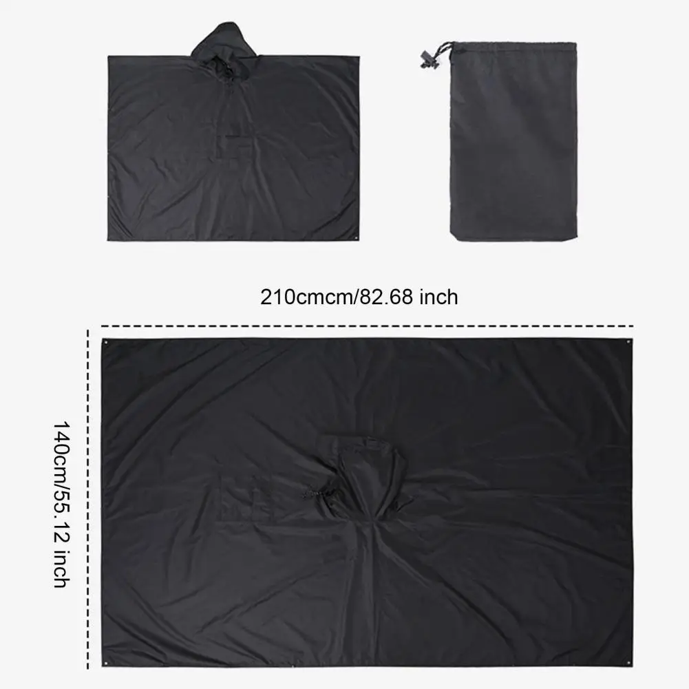 3-in-1 Multi-functional Cloak Raincoat Adult Hooded Rain Poncho with Pocket Waterproof Lightweight Unisex Raincoat