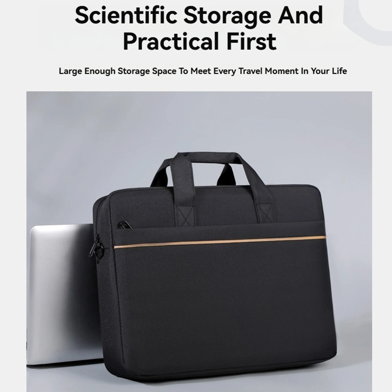 Waterproof Laptop Sleeve Bag with Shoulder Strap - 15.6 Inch Portable Computer Briefcase