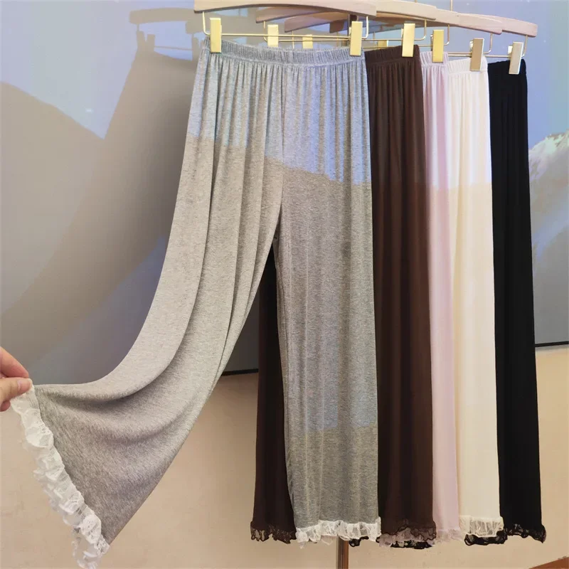 Simple Casual Home Pants Women's Sleepwear Bottoming Pure Color Spring Autumn Comfortable Soft Fabric Breathable