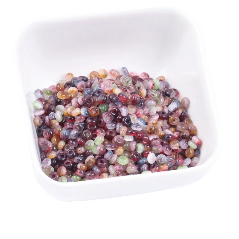 4mm 더블 컬러 캣아이 계산용 비즈 피카소 글라스 라이스 비즈 수제 DIY 팔찌 비즈 인터벌 비즈 도넛 비즈