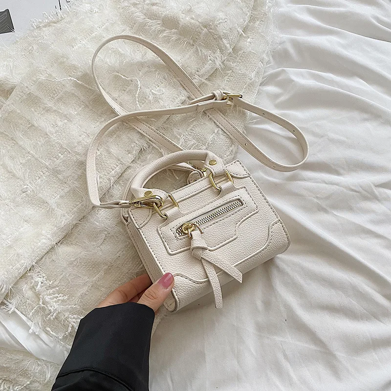 حقيبة قاطرة صغيرة مربعة عتيقة للفتيات ، حقيبة رسول...