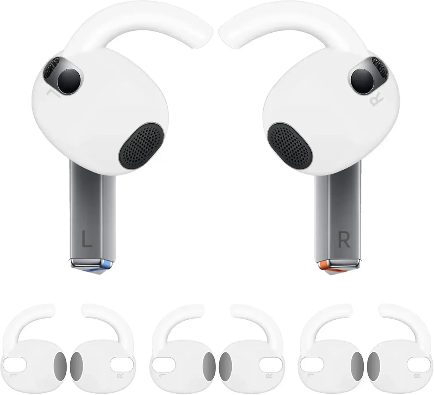 4-1Pair Eartips for Samsung Galaxy Buds 3 Earphone Soft Silicone Earbuds Earhook Anti-Slip Ear Covers Headphone Earplug Ear Caps