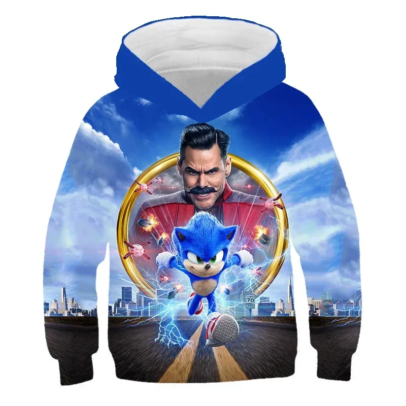 thumbnail image 1 of Ropa para niños Sudadera con capucha Sonic para niños y niñas Sudadera con estampado 3D Sudadera holgada de manga larga Primavera Otoño Suéter Sonic, 1 of 5