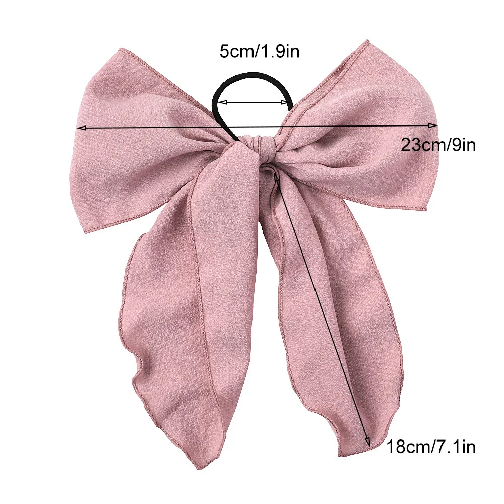 Sweet Ribbon Bow Scrunchies Large Elastic Hair Band Ponytail Scarf