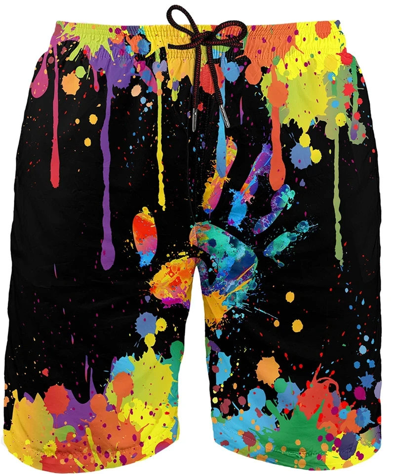 Summer Beach Art Man Swimsuit Men's Floral Board Shorts 3D Print Painting Swimwear Trunks Swimming Sports Mens Swim Wear Hawaii 2
