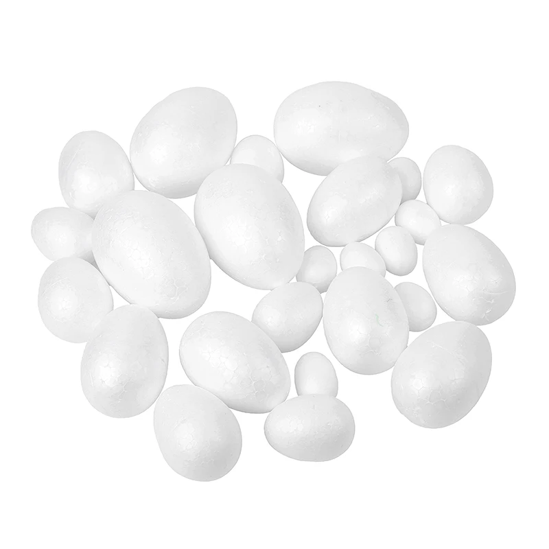10-50pcs Easter Foam Egg White Styrofoam Fake Eggs Kids Painting Handmade Spring Easter Party Home Decoration DIY Wreath Craft