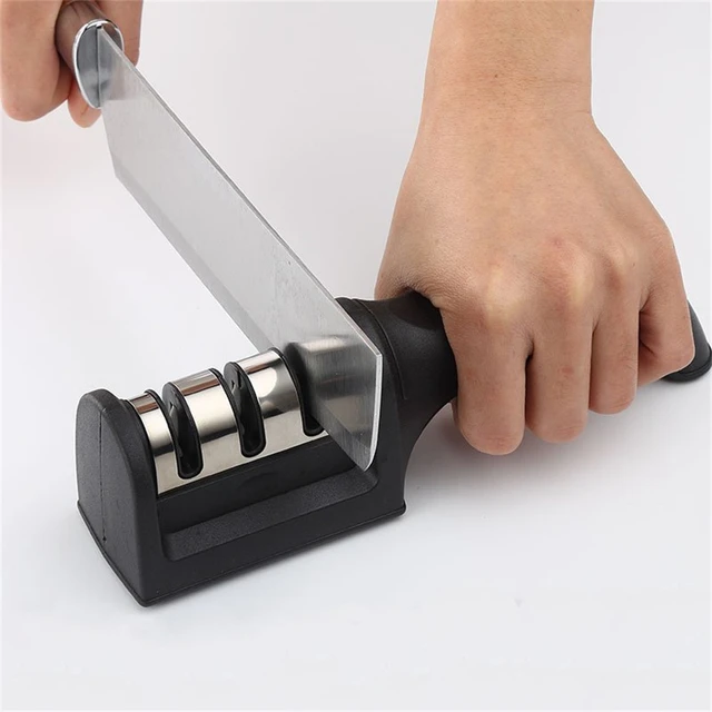 1Pc Knife Sharpener Handheld Multi-Function Quick Sharpening Tool With  Non-Slip Base Tungsten Steel Kitchen