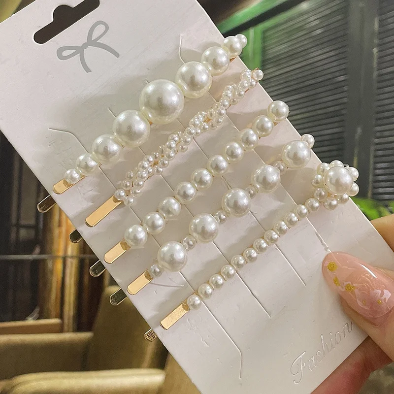 Simulated Pearl Hair Clips For Women Korean Women Hairpins Girl Geometric Hair Barrettes Fashion Hairgrip Hair Accessories designer head scarf