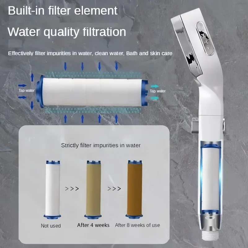 4 Modes Adjustable High Pressure Shower Head With Switch On Off Button Sprayer Water Saving Shower Nozzle Filter For Bathroom 4