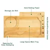 Extra Large Bamboo Decorative Gift Box Removable Dividers with Combination Lock Decorative Wood Box with Rolling Tray 4
