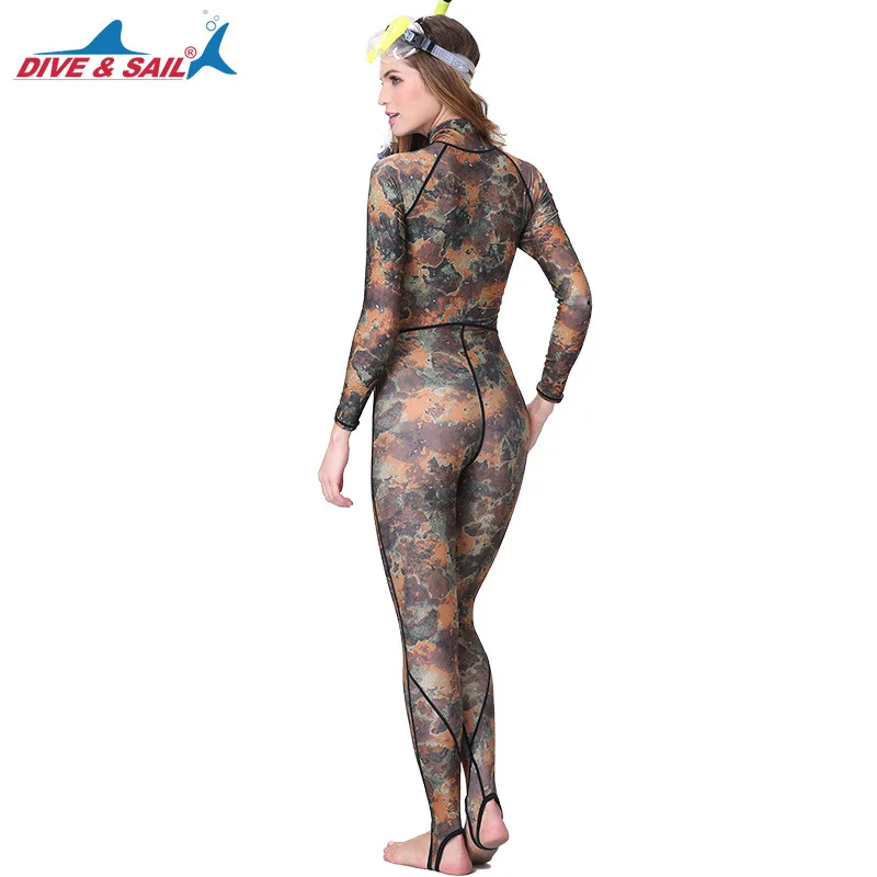 DIVE&SAIL One-piece Camouflage Rashguard Adults Dive Skin UPF50+ Wetsuit Swimwear for Diving Swimming Boating Snorkeling Surfing