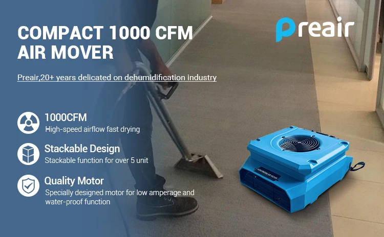 Description Picture 2 of itemBest Restoration Commercial Compact 1000CFM Low Profile Air Mover Fan Blower Air Mover
