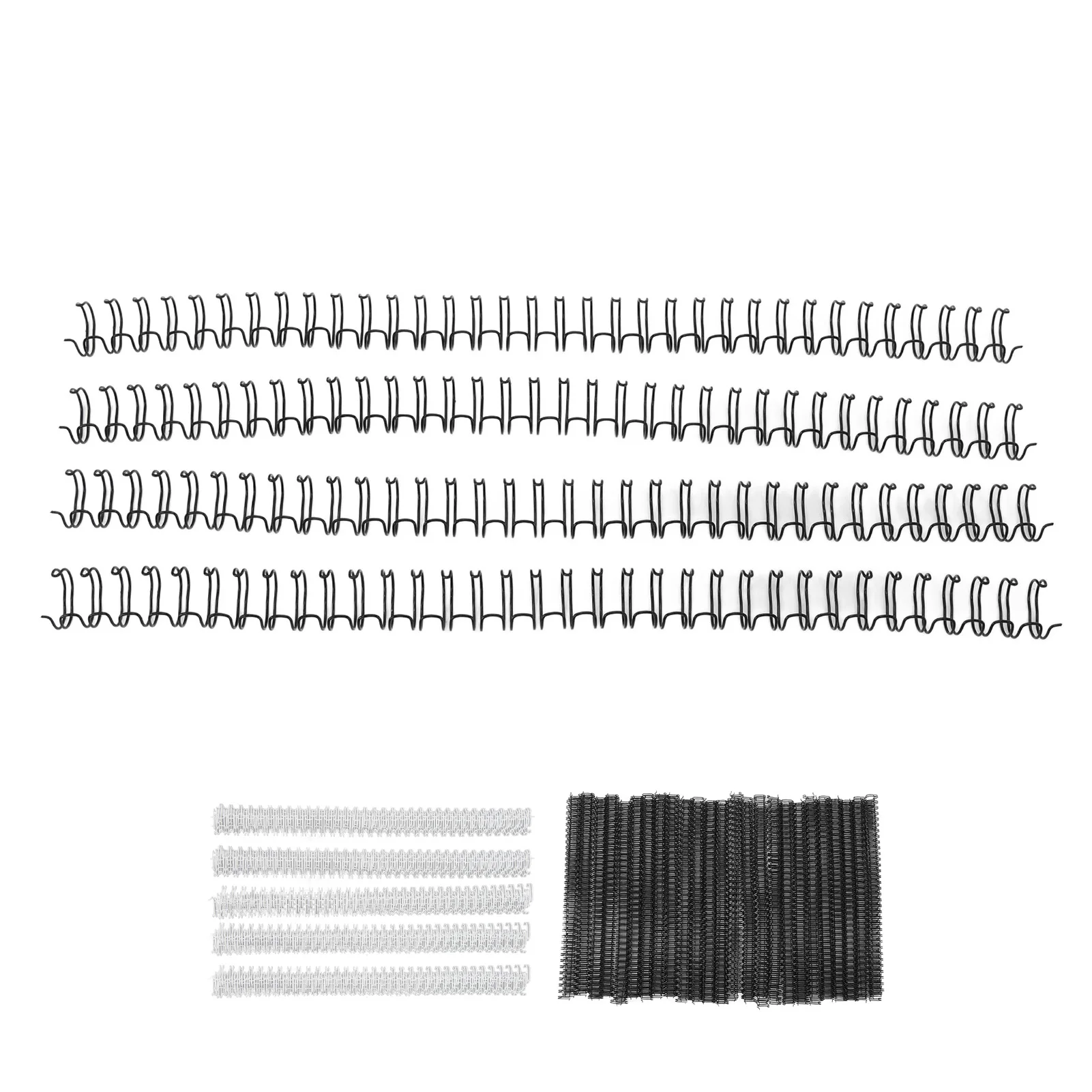 100개입 더블 루프 와이어 바인딩 스파인 60매 용량 3:1 피치 34루프 9.5mm 직경 세트 키트 A4 용지용 루프 바인딩 와이어