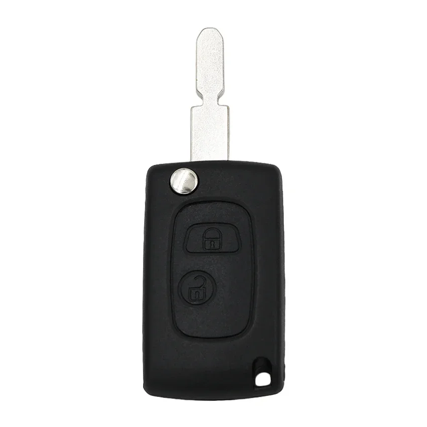 2 Buttton Replacement Folding Flip Remote Key Shell Case Smart Car Key Housing Cover for Peugeot 406 with Uncut Blade