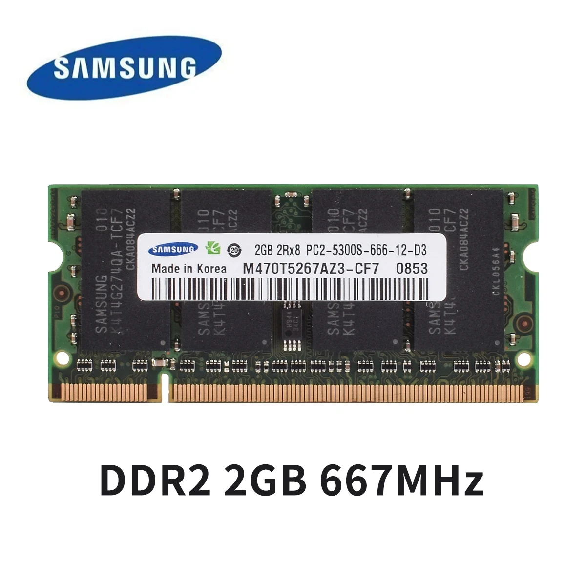 Samsung Memoria RAM DDR2 4GB 8GB 667MHz 800MHz Laptop SODIMM Memory PC2-5300 6400 RAM 200Pin 1.8V Notebook Memory Dual Channel