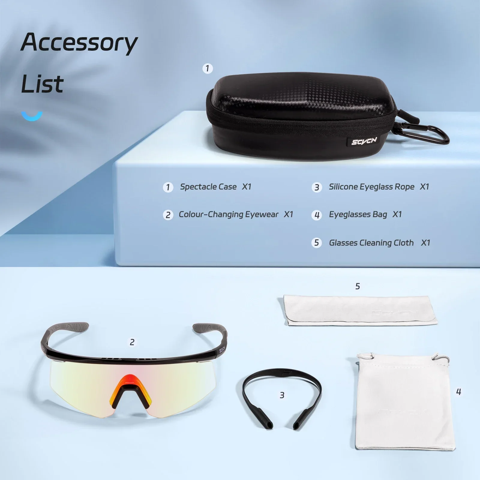 SCVCN Red Photochromic Sunglasses Cycling Glasses Bicycle Glasses Sports Men's MTB Road Bike Eyewear Protection Goggles UV400