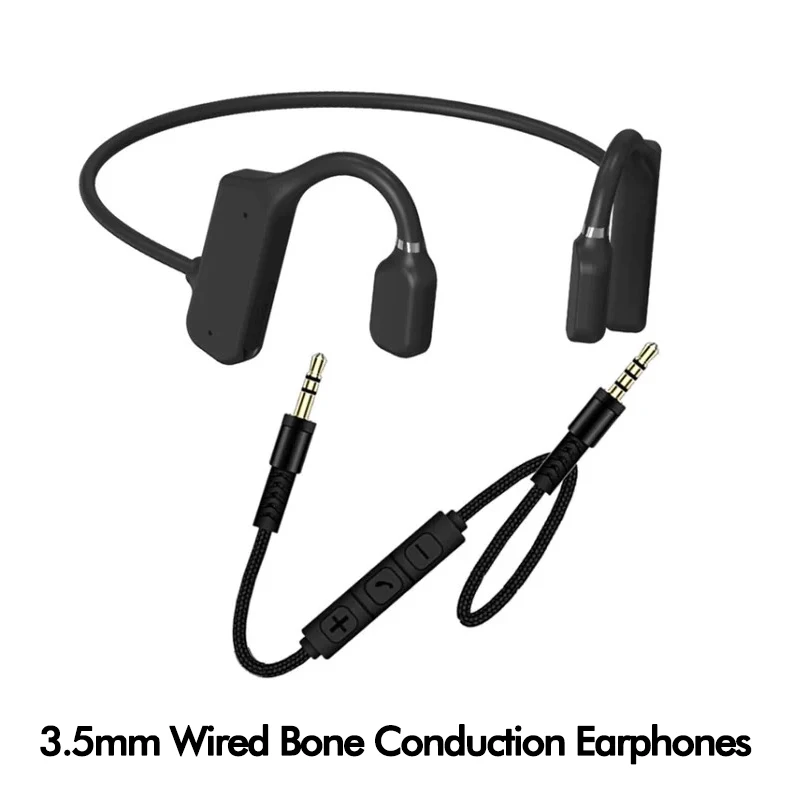 3.5mm Wired Bone Conduction Headphones TypeC Open Ear Head set with Mic Light Weight Not InEar