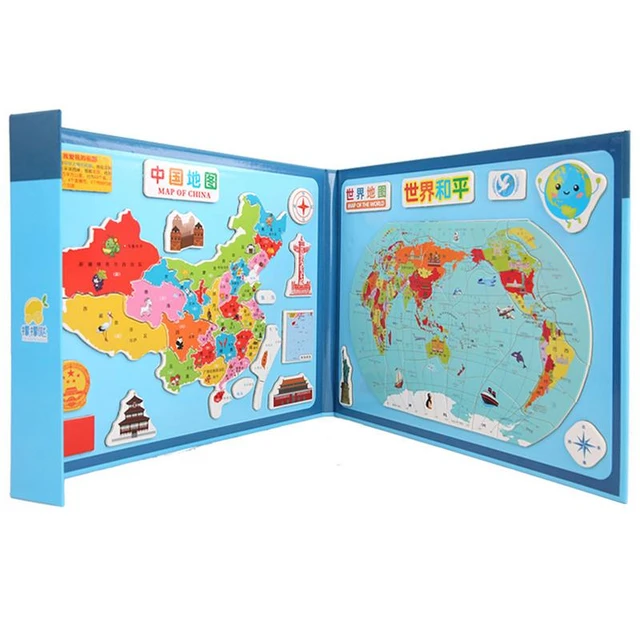 Kids World Map Puzzles for Kids, Educational Toy, Montessori Puzzle Gift  for Kids Map Puzzle Wooden Toys Continent Puzzle Geography for Kids 
