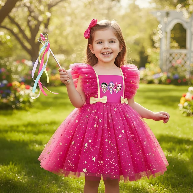 Robe de soirée K-Pop Hunters Zoey Rumi pour fille, robe de princesse en tulle taille haute avec nœud pour anniversaire, fête, mariage, tenue pour enfants 1