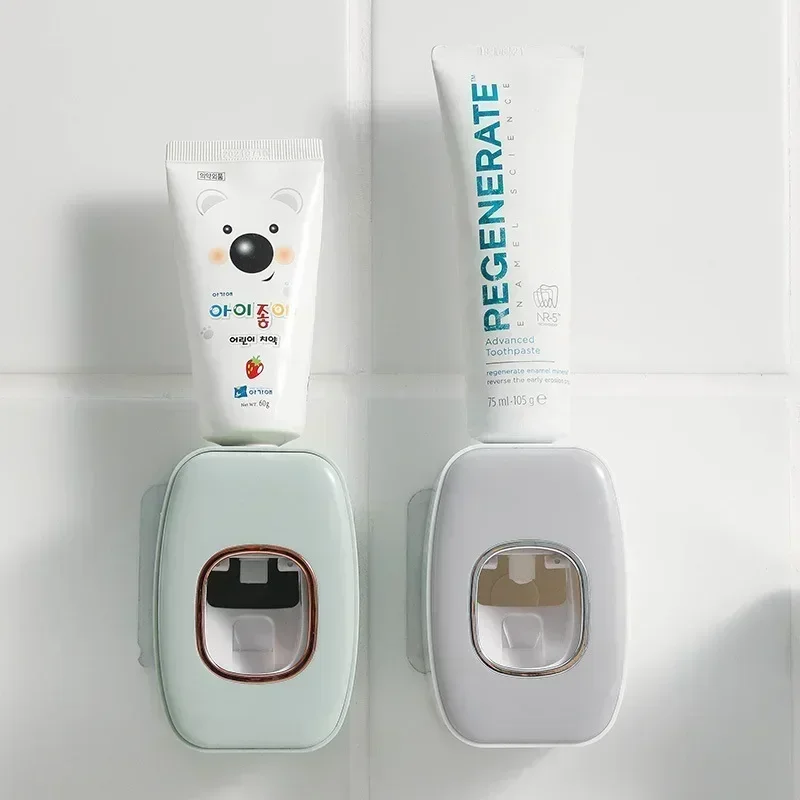 Simple toothpaste machine wall hanging lazy automatic labor-saving one-click toothpaste machine squeeze toothbrush holder set toothpaste dispenser toothpaste squeezer toothbrush holder