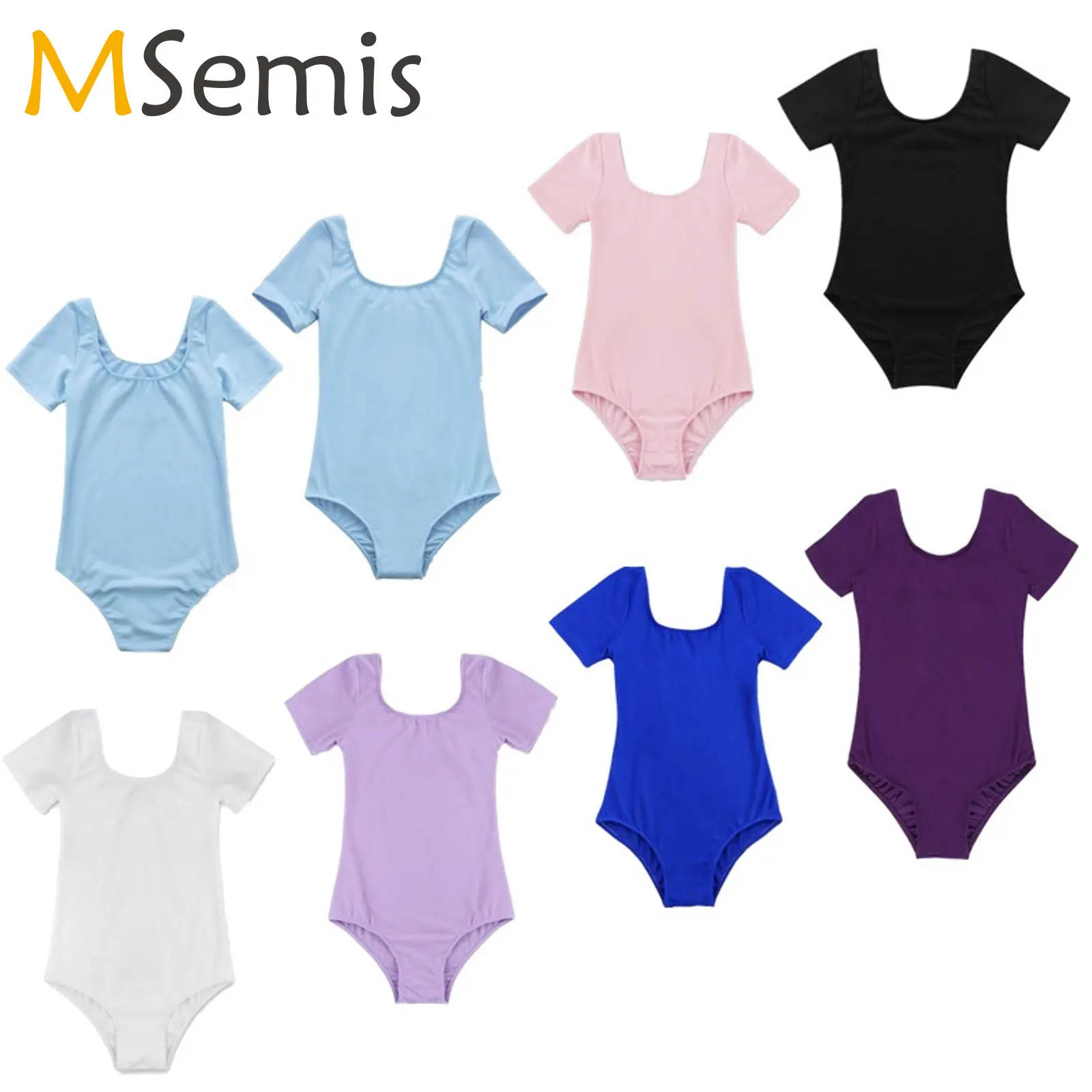 

Children's Ballet Dance Wear Kids Short Sleeve Turnpakje Dance Bodysuit Gymnastics Leotard Dress For Girls Ballerina Dancerwear