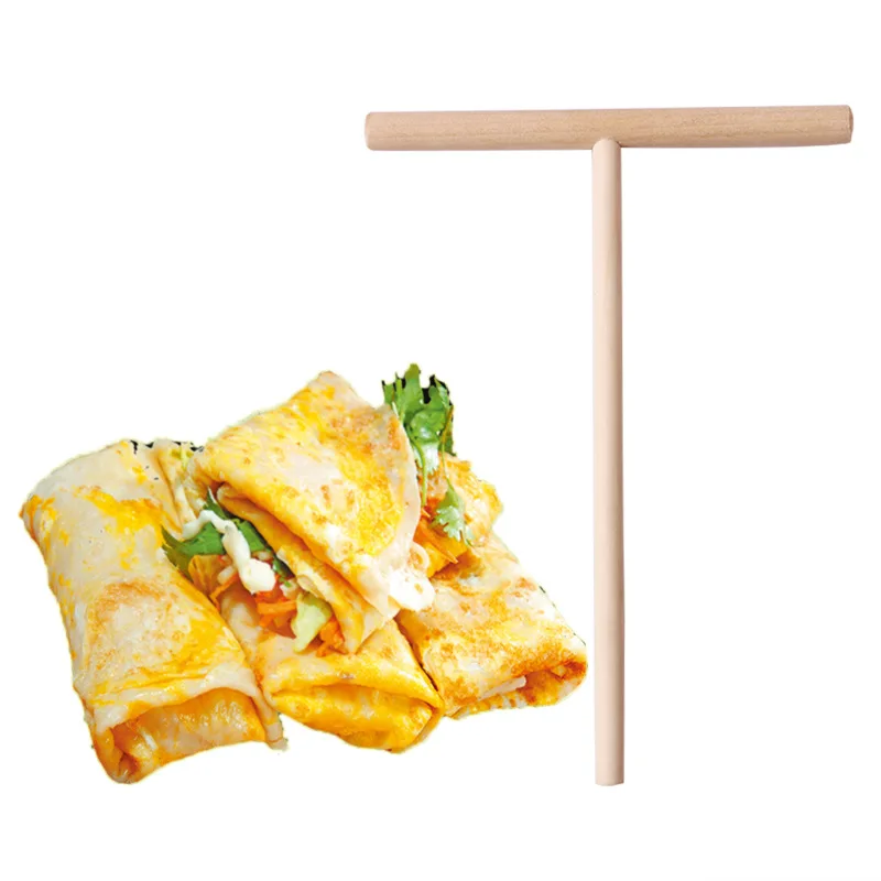 T Shape Wooden Crepe Maker Pancake Batter Spreader Stick Home Kitchen Tool DIY Pancake Canteen Restaurant Specially Supplies