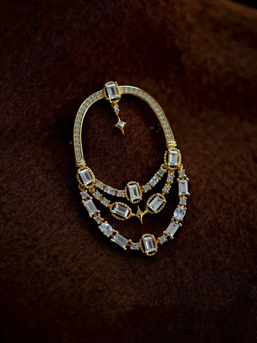 

Mediterranean style retro hollow brooch designer niche upscale woman