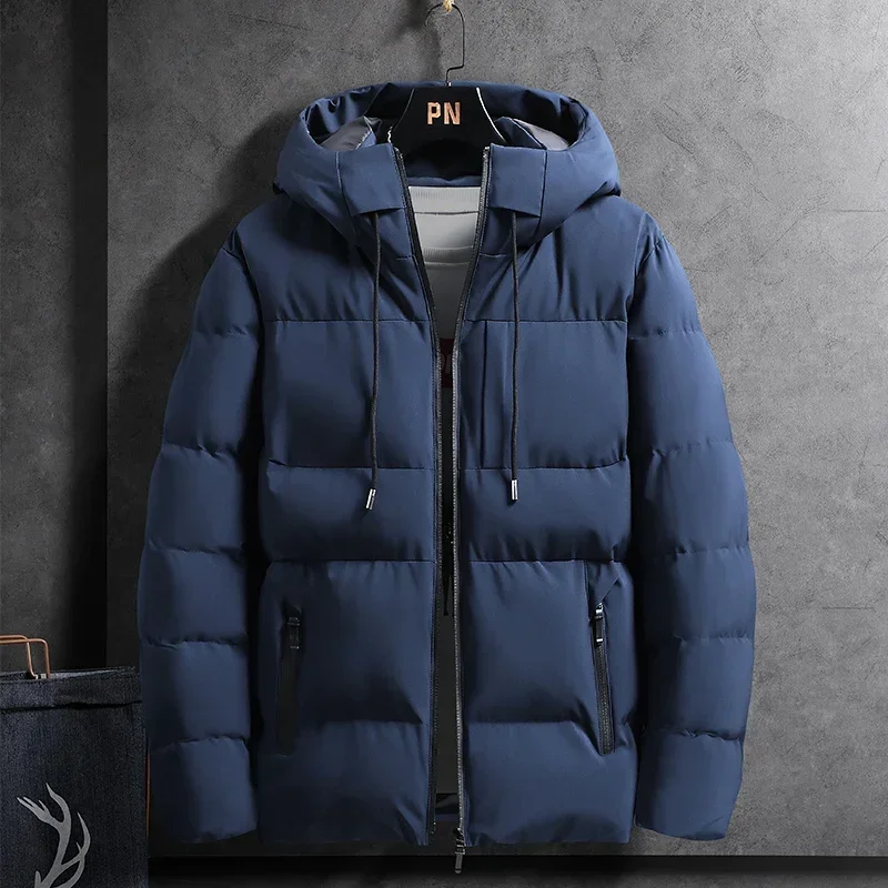 Winter Mens Hooded Bomber Jacket Casual Autumn Parka Thicken Men Fashion Clothing 2024 New Streetwear Cotton Padded Coats autumn winter fleece jacket men lazy bf style warm casual coat korean oversize padded jackets fashion streetwear men clothing