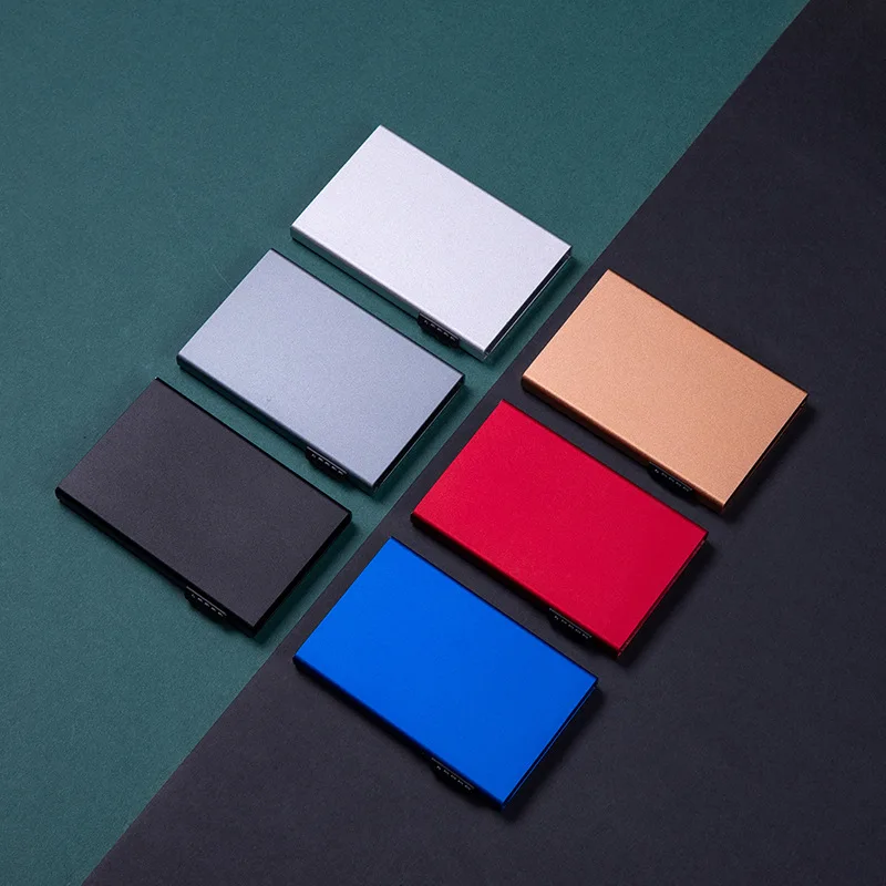 Magischer Ausweis- und Kreditkartenhalter, Smart Wallet für Damen und Herren, ID-Kartenetui, Metall, dünn, schlank, Pop-Up, Aluminium, minimalistische Geldbörse – Detail 21