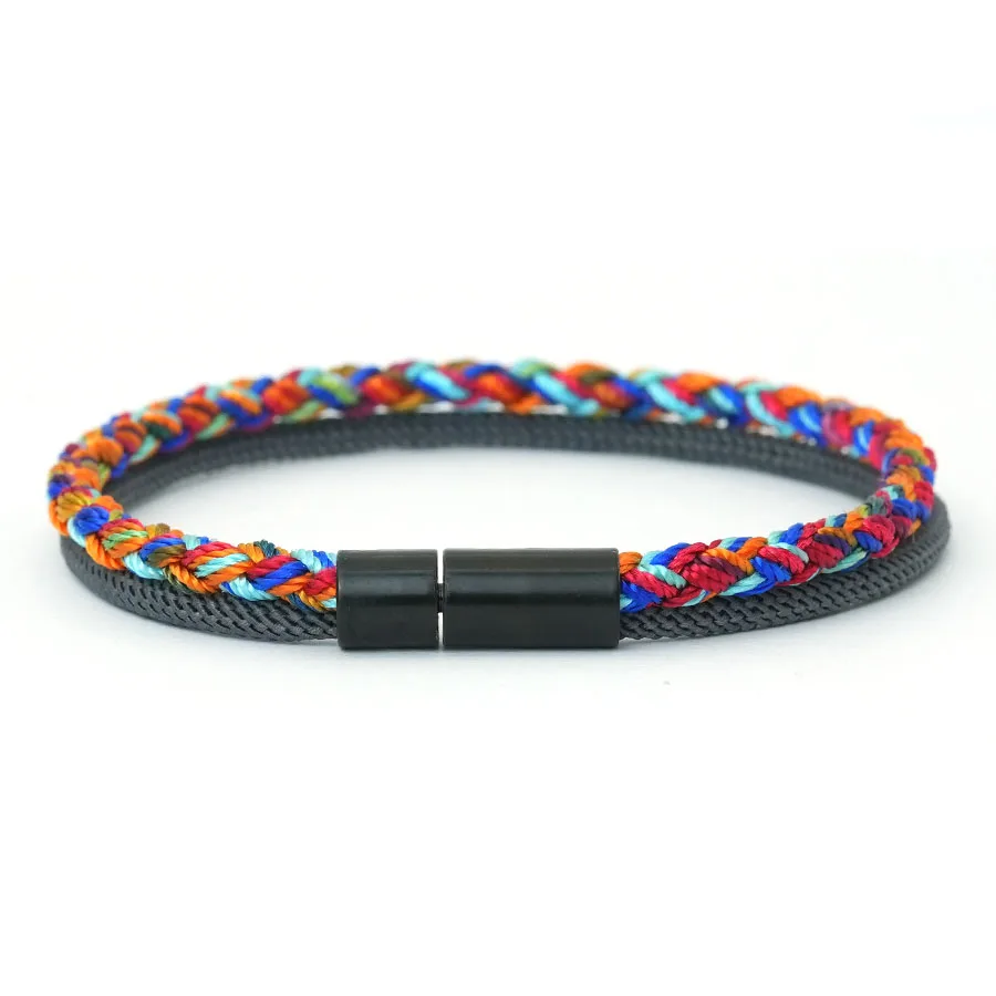 Noter Bohemia-Schnur-Armband für Männer, Klasse A, ethnisches Drachen-Skala-Seil, 5 Farben erhältlich, zweilagiges Street-Freizeit-Zubehör – Detail 9