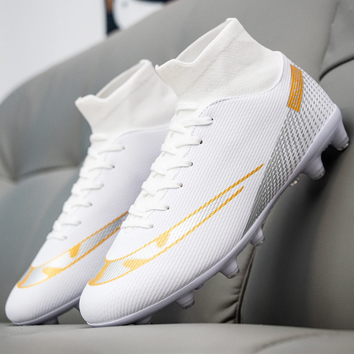 Unisex Premium Comfort High-Top Football Shoes with Versatile Studs