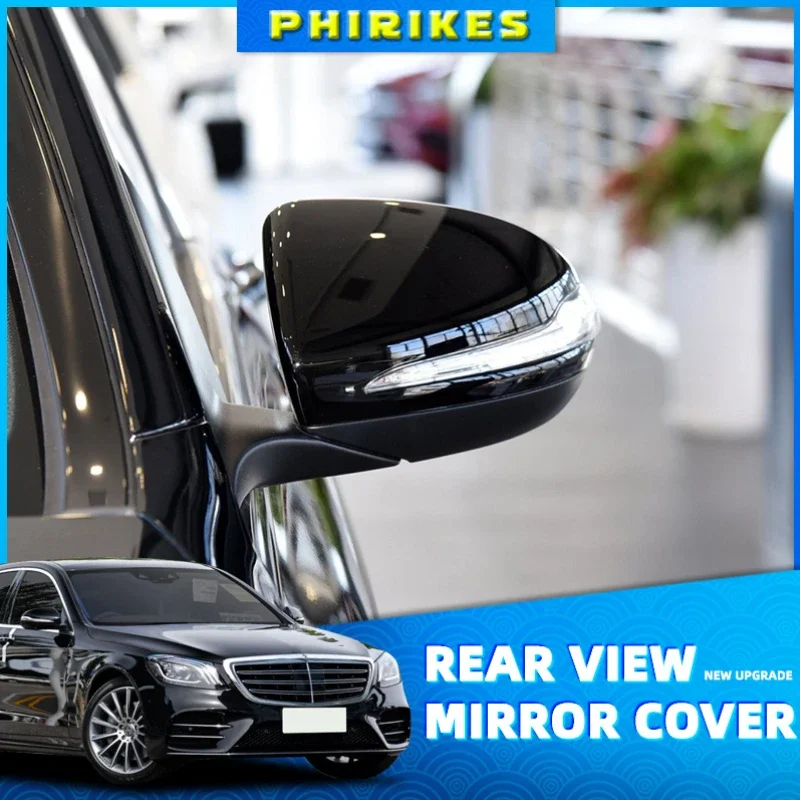 

For Mercedes Benz C GLC S E Class W205 X253 W222 W213 W238 Replacement carbon Black Side Rearview Mirror Cover Caps Shell LHD