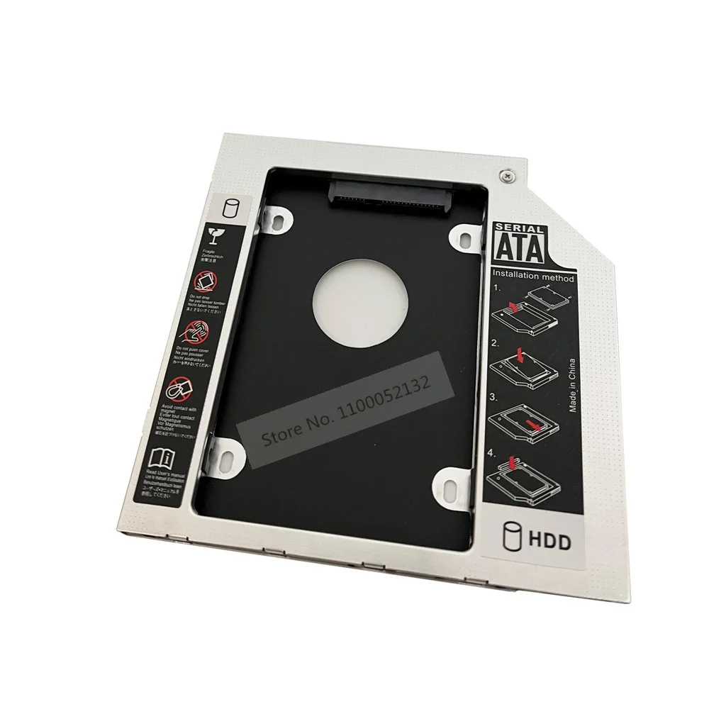 Alluminio 2Nd Hard Drive Hdd Ssd Enclosure Caddy Ottico Staffa Telaio Sata Per Hp Elitebook 2530P 2540P 2560P 2570P 2740P