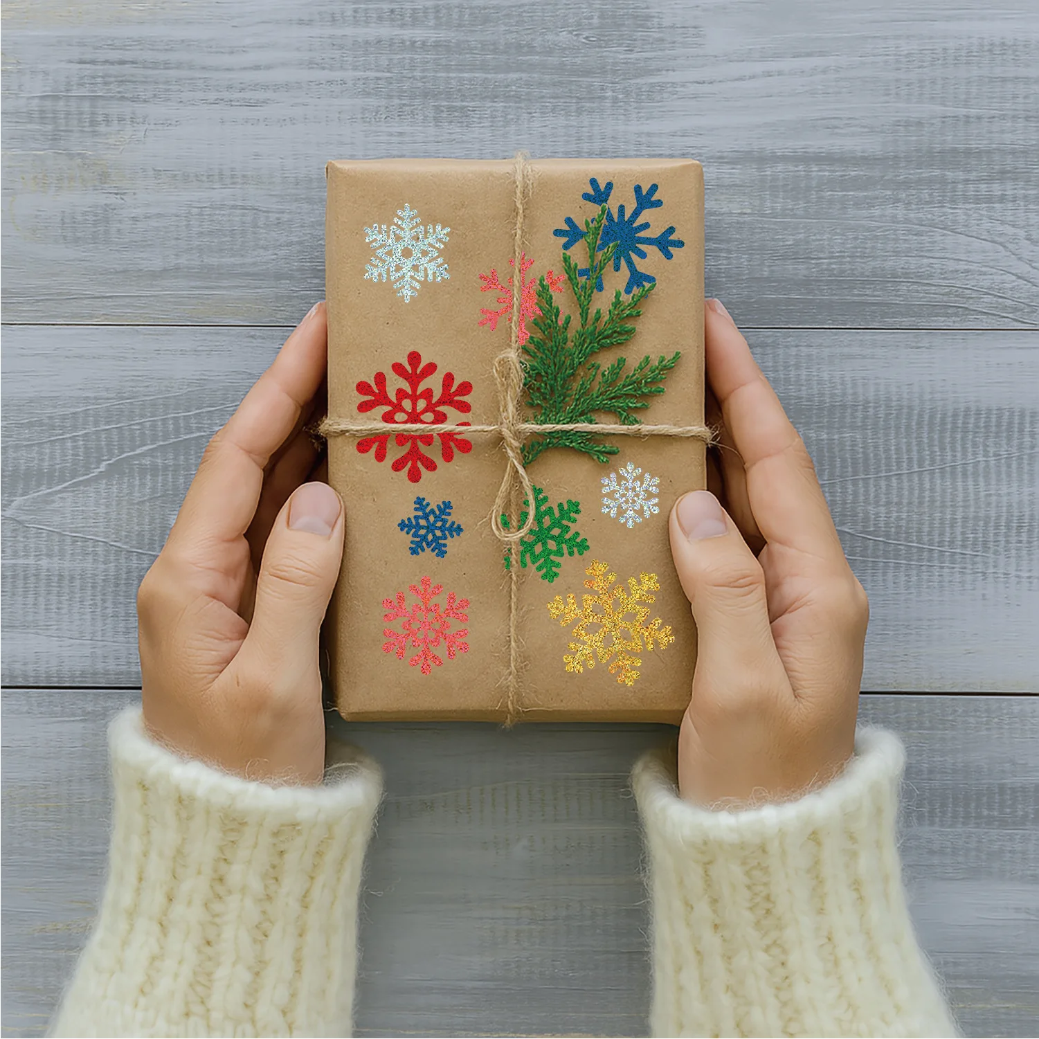 1/6 stücke Glitter Weihnachten Aufkleber Exquisite Glänzende Laser Schneeflocke Patches Geschenk Box Lebensmittel Tasche DIY Aufkleber Weihnachten Party Dekorationen – Detail 11