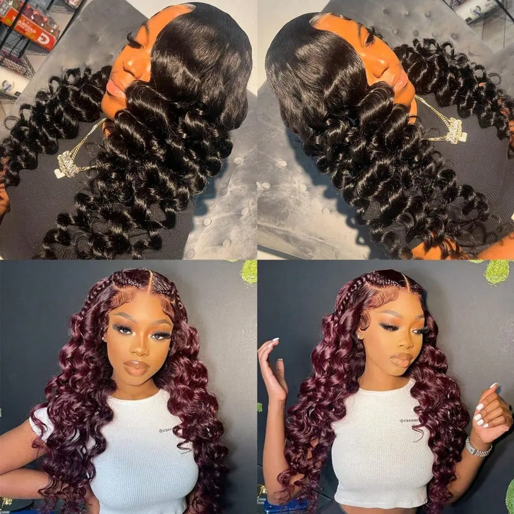 28 32 Inch 13x4 Loose Deep Wave HD Transparent Lace Frontal Wig 250% Density Pre Plucked Human Hair Wig with Baby Hair 6